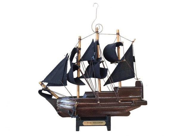 Handcrafted Wooden Calico Jacks The William Model Pirate Ship Christmas Tree Ornament from Hampton Creations