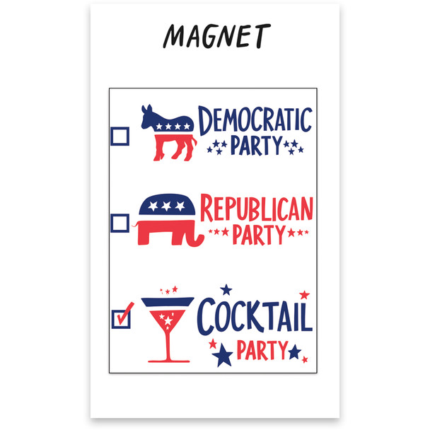 Democratic Republican Cocktail Party Refrigerator Magnet from Primitives by Kathy