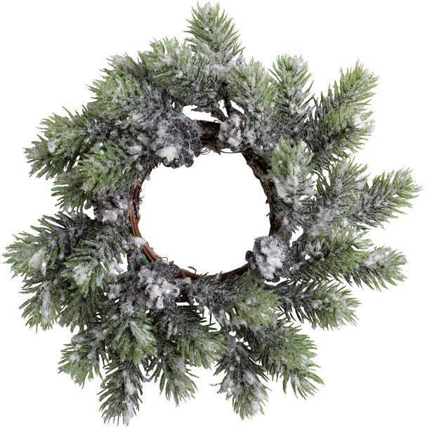 Small Artificial Flocked Pine Wreath 10 Inch from Primitives by Kathy