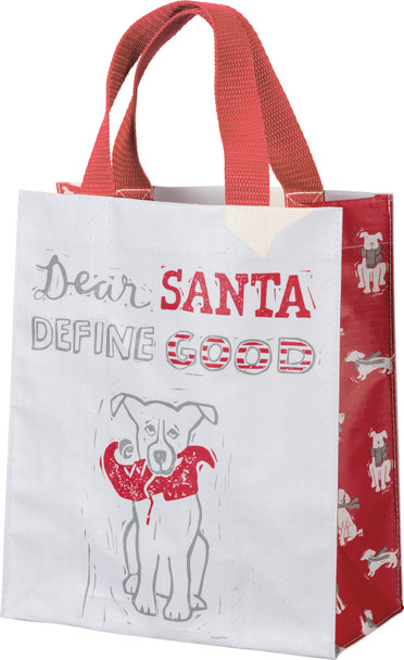 Dog Lover Dear Santa Define Good Double Sided Daily Tote Bag from Primitives by Kathy