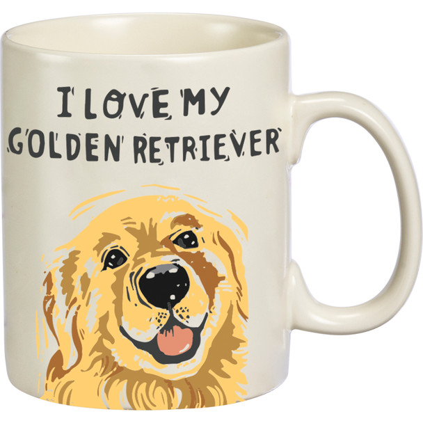 Dog Lover I Love My Golden Retriever Stoneware Coffee Mug 20 Oz from Primitives by Kathy