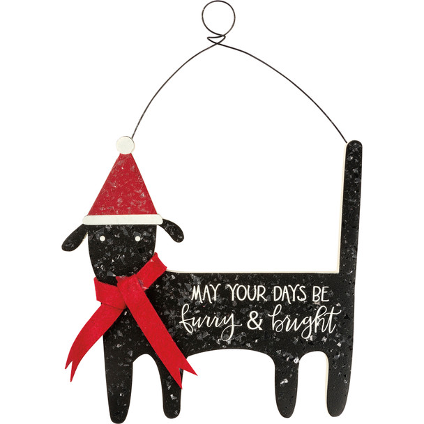 Dog Shaped May Your Days Be Furry & Bright Decorative Hanging Décor Sign 8 Inch from Primitives by Kathy