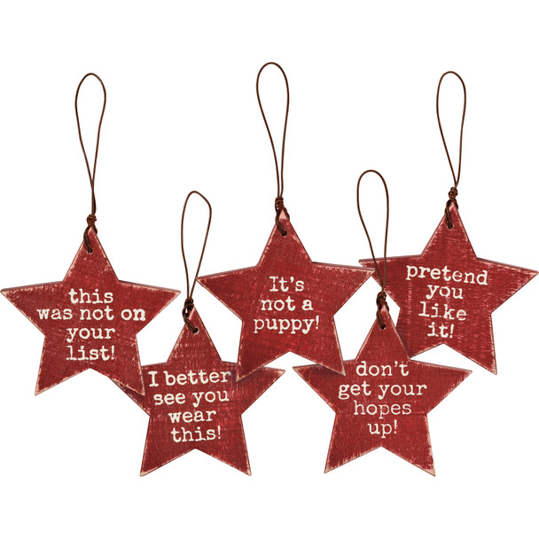 Set of 5 Star Shaped Wooden Gift Tags (This Was Not On Your List) from Primitives by Kathy