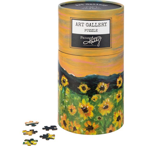 Abstract Sunflower Field 1000 Piece Jigsaw Puzzle from Primitives by Kathy