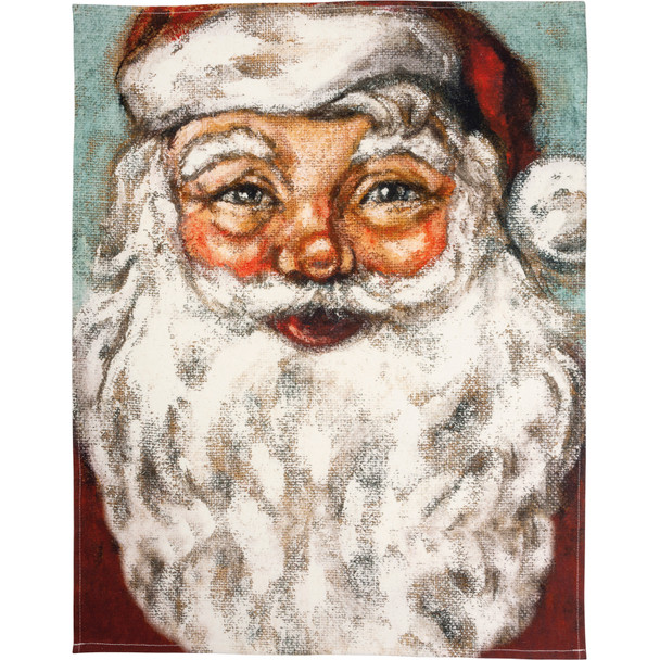 Vintage Santa Face Design Cotton Kitchen Dish Towel 20x26 from Primitives by Kathy