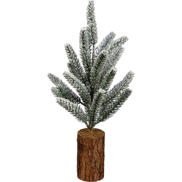 Small Artificial Evergreen Tree On Log Base 13 Inch from Primitives by Kathy