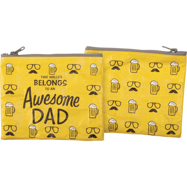 Yellow Beer Stein & Eyeglass Design This Wallet Belongs To An Awesome Dad from Primitives by Kathy