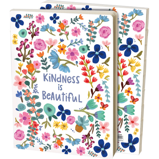 Colorful Floral Design Kindness Is Beautiful Double Sided Journal Notebook (160 Pages) from Primitives by Kathy