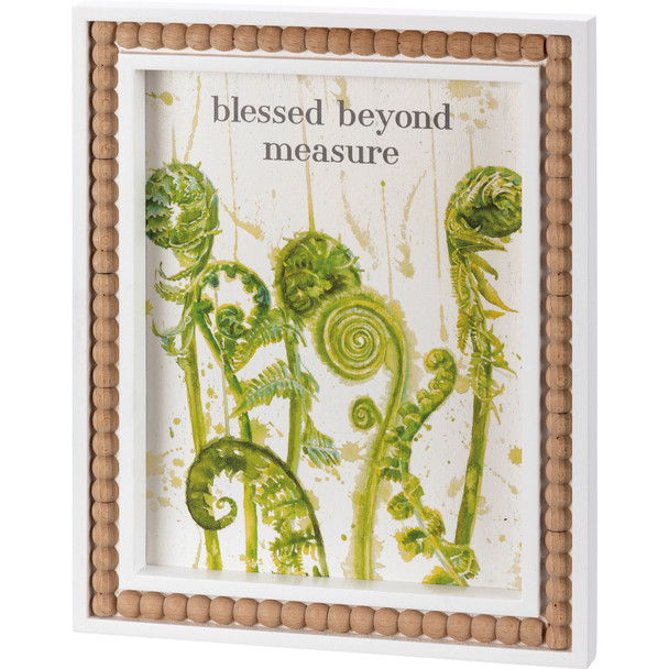Watercolor Greenery Blessed Beyond Measure Decorative Framed Wall Art Sign 8x10 from Primitives by Kathy