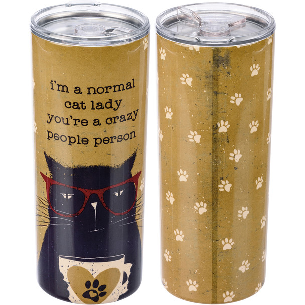 Cat Lover I'm A Normal Cat Lady You're A Crazy People Person Stainless Steel Coffee Tumbler Thermos from Primitives by Kathy