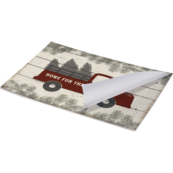 Paper Placemat Pad -Home For The Holidays Christmas Tree Truck - 24 Single Use Tear Away 17.5 Inch x 12 Inch from Primitives by Kathy