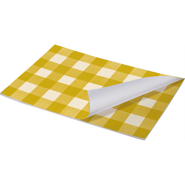 Gold Buffalo Check Design Single Use Tear Off Paper Table Placemats Pad of 24 from Primitives by Kathy