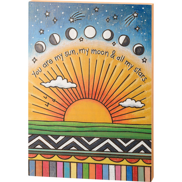 Colorful Woodburn Art Design You Are My Sun My Moon & All My Stars Decorative Wall Décor Sign from Primitives by Kathy