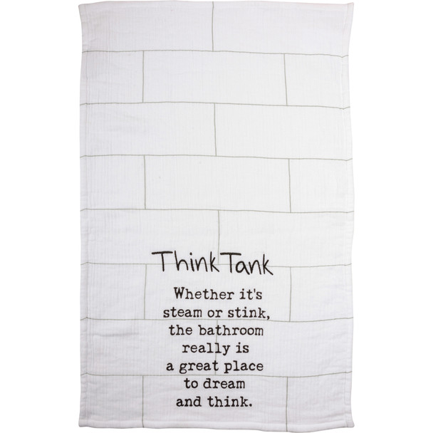 Think Tank Humorous Cotton Terrycloth Bathroom Towel 16x28 from Primitives by Kathy