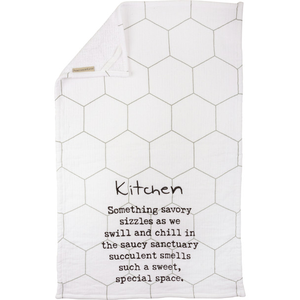 Something Savory Sizzles Cotton Terrycloth Kitchen Dish Towel 16x28 from Primitives by Kathy