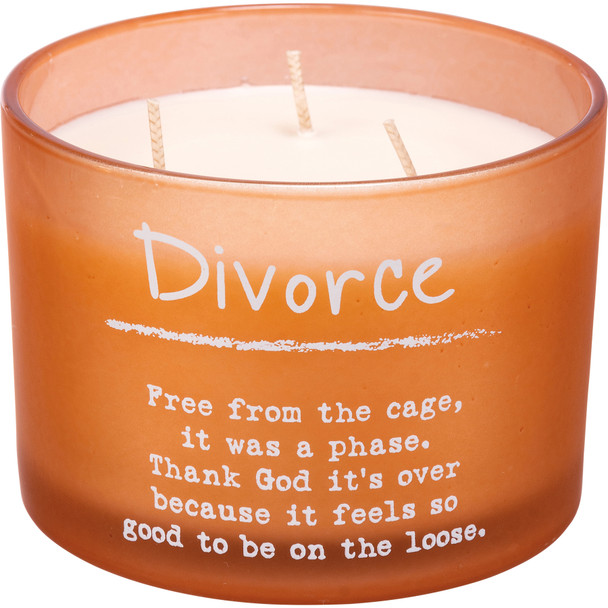 Divorce Themed Brown Frosted Glass Jar Candle (Sea Salt & Sage Scent) 14 Oz 30 Hours from Primitives by Kathy