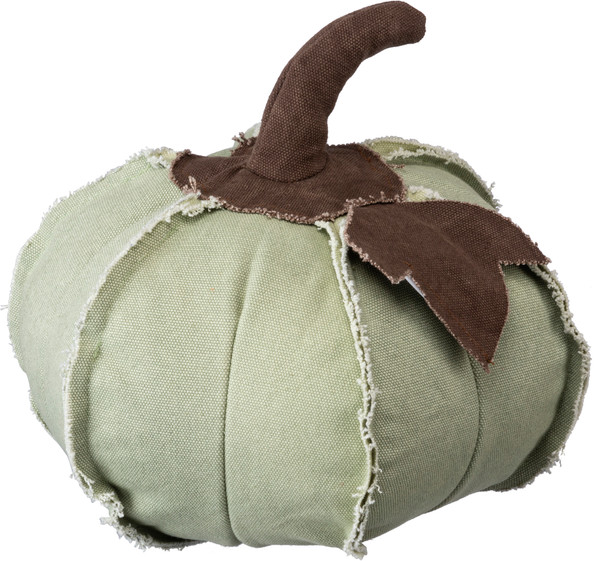 Large Light Green Fabric Pumpkin Figurine 9.5 Inch from Primitives by Kathy