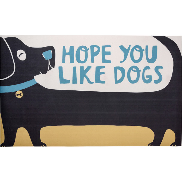 Dog Lover Decorative Cotton Area Rug - Hope You Like Dogs - 34 Inch x 20 Inch from Primitives by Kathy