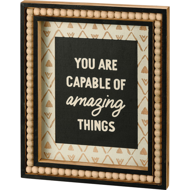 Decorative Framed Wall Art Décor Sign - You Are Capable Of Amazing Things - 8 Inch x 10 Inch from Primitives by Kathy