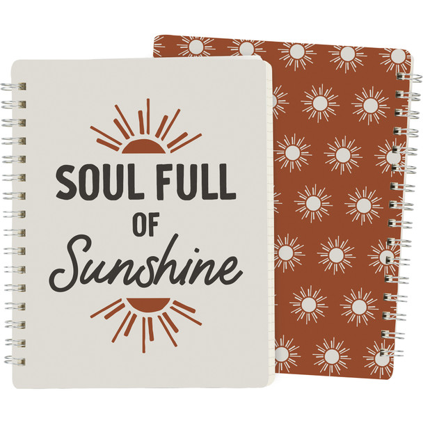 Soul Full Of Sunshine Double Sided Paper Sprial Notebook (120 Lined Pages) from Primitives by Kathy