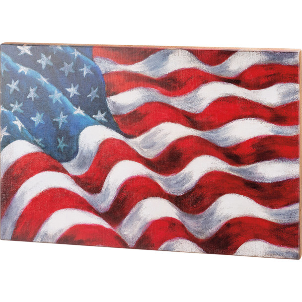 American Flag Decorative Wooden Wall Art Décor Box Sign 32x22 from Primitives by Kathy