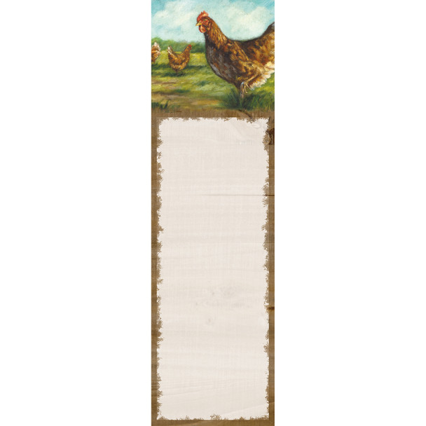 Farmhouse Curious Chicken Magnetic Paper List Notepad (60 Pages) from Primitives by Kathy