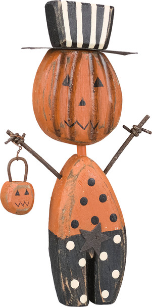 Standing Jack-O-Lantern Wooden Figurine 6.5 Inch from Primitives by Kathy