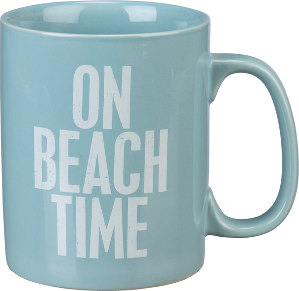 On Beach Time Stoneware Coffee Mug 20 Oz from Primitives by Kathy