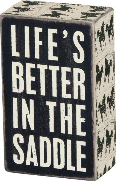 Horse Lover Life's Better In The Saddle Decorative Wooden Box Sign 5x3 from Primitives by Kathy