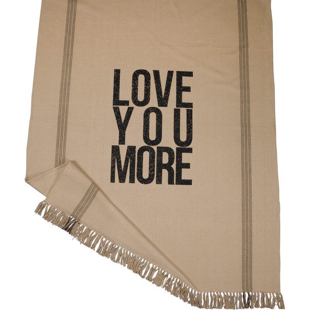 Love You More Striped Design Cotton & Polyester Throw Blanket 50x60 from Primitives by Kathy