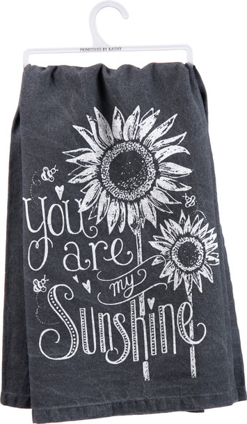 Sunflower Design You Are My Sunshine Cotton Dish Towel 28x28 from Primitives by Kathy