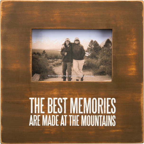 The Best Memories Are Made At The Mountains Wooden Box Sign Photo Picture Frame from Primitives by Kathy