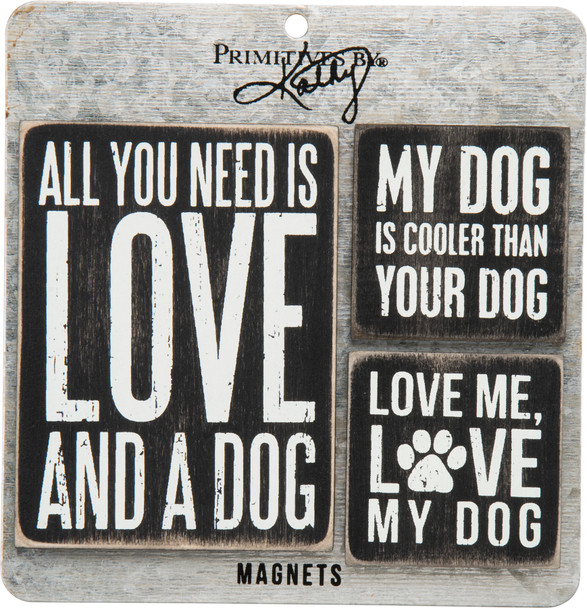 3 Piece Dog Lover Magnet Set from Primitives by Kathy