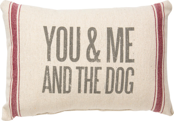 You & Me And The Dog Decorative Cotton Throw Pillow 15x10 from Primitives by Kathy