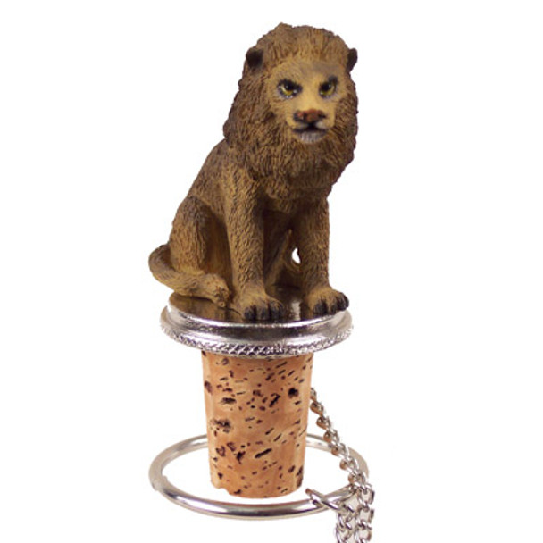 Hand Painted Animal Wine Bottle Stopper - Lion From Conversation Concepts