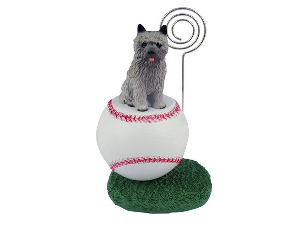 Dog Lover Desktop Hand Painted Baseball Memo Holder - Cairn Terrier Gray From Conversation Concepts