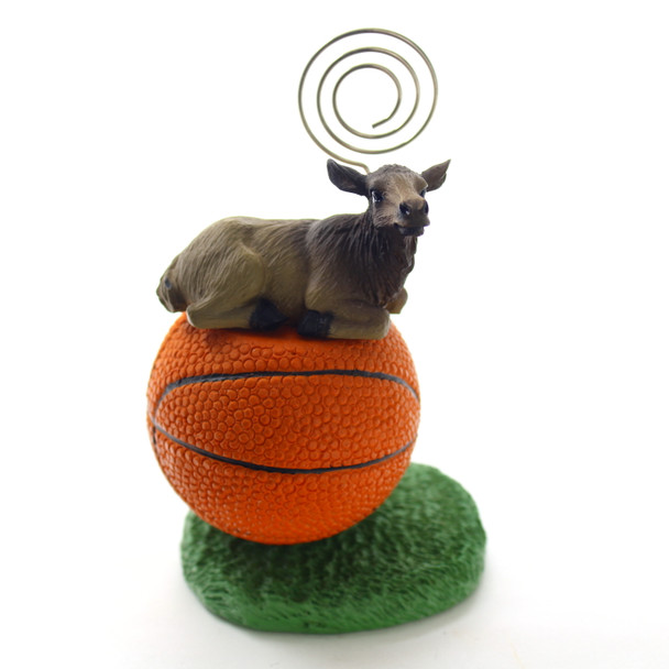 Desktop Hand Painted Animal Basketball Memo Holder - Elk Cow From Conversation Concepts