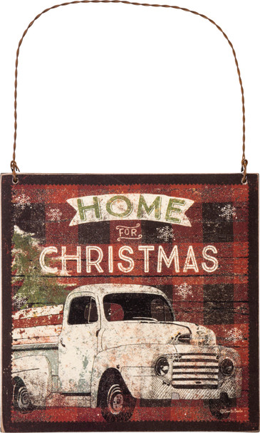 Christmas Tree Truck Home for The Holidays Wooden Ornament 5x5 from Primitives by Kathy