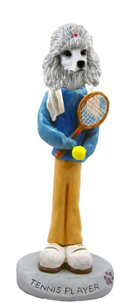Dog Lover Hand-painted Figurine - Poodle White Tennis Player Doogie Collectible From Conversation Concepts