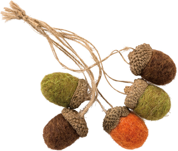 Set of 5 Felt Acorns In Fall Hues Home Décor Accent from Primitives by Kathy
