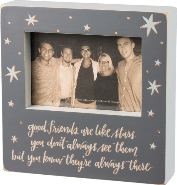 Good Friends Are Like Stars Wooden Box Frame Photo Picture Frame (Holds 6x4 Photo) from Primitives by Kathy