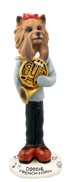 Dog Lover Hand-painted Figurine - Yorkshire Terrier French Horn Doogie Collectible From Conversation Concepts