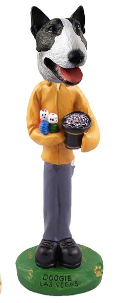 Dog Lover Hand-painted Figurine - Bull Terrier Brindle Las Vegas Doogie Collectible From Conversation Concepts