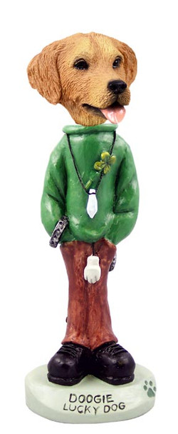 Dog Lover Hand-painted Figurine - Golden Retriever Lucky Dog Doogie Collectible From Conversation Concepts