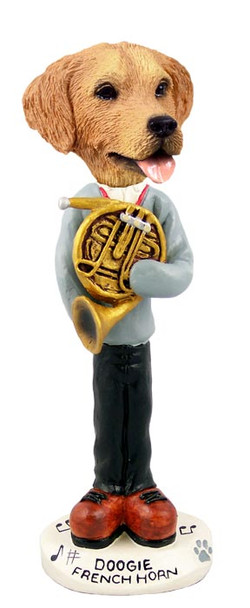 Dog Lover Hand-painted Figurine - Golden Retriever French Horn Doogie Collectible From Conversation Concepts