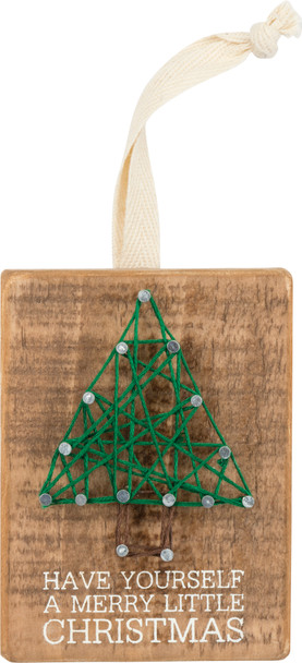 Have Yourself A Merry Little Christmas Decorative String Art Ornament 3x4 from Primitives by Kathy