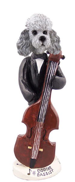 Dog Lover Hand-painted Figurine - Poodle Gray W/sport Cut Bassist Doogie Collectible From Conversation Concepts
