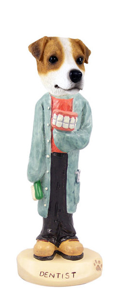 Dog Lover Hand-painted Figurine - Jack Russell Terrier Dentist Doogie Collectible From Conversation Concepts