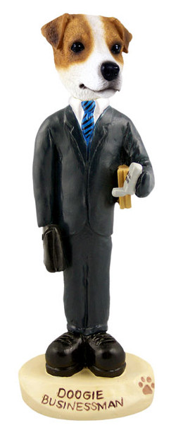 Dog Lover Hand-painted Figurine - Jack Russell Terrier Businessman Doogie Collectible From Conversation Concepts