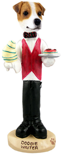 Dog Lover Hand-painted Figurine - Jack Russell Terrier Waiter Doogie Collectible From Conversation Concepts